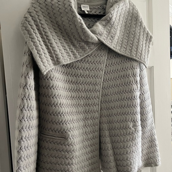 Armani Collezioni Women's Gray Cowl Neck Sweater